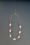 Gold Pink Peruvian Opal Necklace