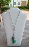 Gray Leather Turquoise Necklace