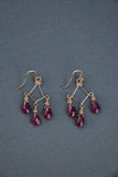 Triangular Gold Ruby Earrings